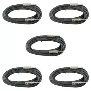 5 PACK LOT 25ft foot 1/4 to 1/4 DJ PA Pro audio speaker cables cords 14 ga gauge