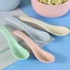 New Kids Portable Soup Spoon Wheat Straw Tableware Long Handle