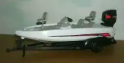 1/20 Scale Fishing Motor Boat with Trailer Plastic Toy Model Watercraft New-Ray