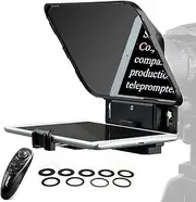 T3 Teleprompter for iPad Tablet Smartphone up to 11 inch, Beam Splitter Glass Teleprompters with Remote Control APP Support DSLR Wide Angle Lens for Live Streaming/Interviews