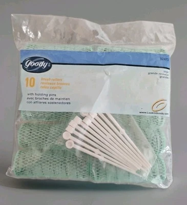 Vintage 2000 Goody Brush Rollers Curlers w/ Pins Sealed Pack Of 10 #82473