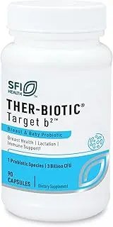 Klaire Labs Target b2 Breast & Baby Probiotic - Support Breastfeeding & Infant Immune Health with Lactobacillus fermentum, Shelf-Stable & Hypoallergenic for Women (90 Capsules)