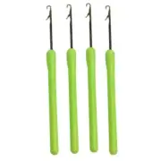 4Pcs Five-Sided Crochet Hook Needles w/ Bending Template, Steel Plastic Handle