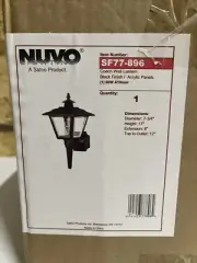 Nuvo SF77/896 Coach Wall Lantern with Acrylic Panels, Black