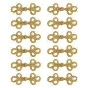 12 Pairs Chinese Knots Frog Buttons Light Tan Sewing Buttons Fasteners