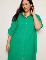 Autograph Linen Blend Shirt Dress