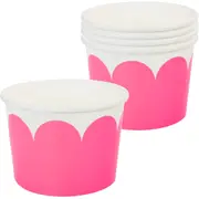 Hot Pink & White Scalloped Snack Cups (Pack of 5)
