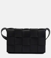 [Bottega Veneta] Bottega Veneta Cassette leather crossbody bag One Size black