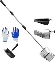 Pet Pooper Scooper - High Strength Material and Durable Spring | Chicken Scooper For Poop | Chicken Poop Scooper | Multifunctional Cleaning Tool | Chicken Coop Extendable Litter Sifting Shovel