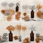 Wedding Favor Simulation Flower Gold Silver Artificial Pine Branch Faux Plant