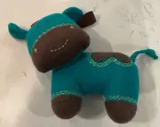 MAMAS & PAPAS Jumbles Turquoise Cow Soft Fabric Crinkle Squeak Baby Toy NWOT