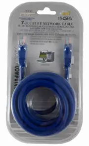 7 Foot Blue Computer Network Cable 7Ft Cat 5 E Molded Jacks - TOPZONE 10-C5E07