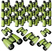 24 Pcs Binoculars for Kids Educational Compact Kids Binoculars with Neck String Toddler Binoculars for Boys Girls Learning Bird Watching Camping Hiking Travel Safaris Birthday Gifts (Green)