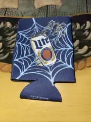 Miller Lite Beer Can Koozie Halloween Spooky Spider Soda Pop Huggies Coolie