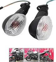 motoparty Motorcycle Turn Signals For KAWASAKI EX250R NINJA 250R KLX250S KLX250SF VN650 Vulcan S Front/Rear Turn Signal Indicator Light Blinker Lamp Motorcycle,(Transparent Shell)