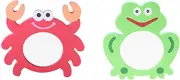STOBOK Baby Bath Foam Toys Mirror Set for Toddlers 1-3 - Crab and Frog Shapes