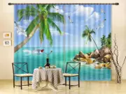 Coconut Gulls Chirping 3D Curtains Blockout Photo Printing Curtains Drape Fabric