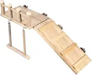 Bird Playground - Natural Wood Parrot Perch - Lovebird Cage Ladder Swing Toys for Macaw Cockatiel, Wood Parakeet Play Training Perch