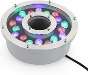 Swimming Pool Spotlight - LED Underwater Lighting Lamp, LED Ring Fountain Light, RGB Color Changing Water Fountain Light, IP68 Waterproof (Color : Red, Size : 12v (6w))