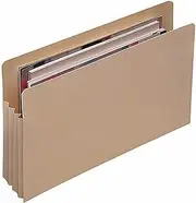 Marbig 90066 File Jacket Foolscap 90mm 3 Sided Buff Pack 5