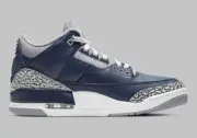 Nike Air Jordan 3 Retro Georgetown 2021 (GS) Size 5.5Y 398614-401 Grey Navy