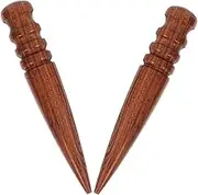 SEWACC 2pcs Handmade Leather Tools Leather Edge Polisher Leather Slicker Tool Leather Burnishing Tool Edge Slicker Polishing Tool Leather Edge Slicker Edge Burnisher Tool Brown Wooden