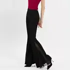 Women Flare Pant Latin Dance Bell Bottom Elastic Waist Modern Ballroom Retro