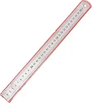Stainless Steel Ruler, Precision Double Scale, Edge Steel Ruler, 30 cm with Additional Inch Measuring Scale, Measuring Tool, Precise and Durable Ruler for School and Work (Colour: Silver)