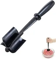 Meat Chopper, Meat Masher for Hamburger, Ground Beef, Turkey and More, Nylon Hamburger Chopper Utensil Non Stick Cookware Multifunctional Heat Resistant(Black)