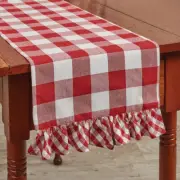 Wicklow Check Table Runners - Red