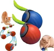 Speedy Tail Cat Toy, Speedy Tail 2.0 Interactive Cat Toy for Indoor Cats, 2 Speed Automatic Moving Cat Toy Ball, USB Rechargeable Self Play Smart Cat Toys Ball (Blue+Orange)