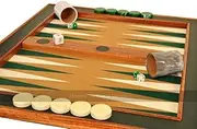 Crisloid Classic Green Champion 22 inch Non-Folding Tabletop Backgammon Set