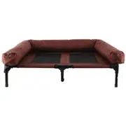 Pro Pet Care 91cm Elevated Sleeping Raised Dog Bed Hammock w/ Walled Edge Brown