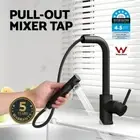 Kitchen Mixer Tap Pull Out Rectangle 2 Mode Sink Basin Faucet Swivel WELS Black