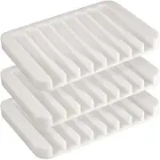 Silicone Soap Dish Holder Tray Saver Shower Waterfall Self Draining