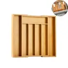 7 Grids Silverware Organizer Expandable Bamboo Cutlery Tray for Kitchen AU