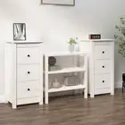 vidaXL Sideboards 2 pcs White 40x35x80 cm Solid Wood Pine STP