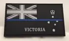 VIC Thin Blue Line, Police Rubber / PVC Patch, State Flag, Hook Rear, TBL