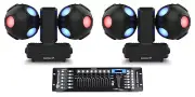 2) Chauvet DJ Cosmos HP RGBW LED Beam/Strobe Effect Party Lights+DMX Controller