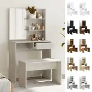 Dressing Table Set Cosmetic Desk with Mirror and Stool Multi Colours vidaXL