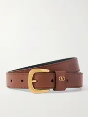 [Valentino Garavani] Valentino Garavani - Vlogo Leather Belt - Camel - 75 75 Brown