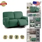 6-Piece Anti-Slip Reclining Loveseat Cover in Retro Green for 48" - 65" L Sofas