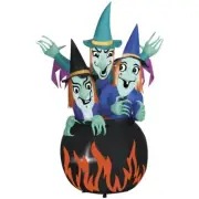 6.5' Lighted Spooky Witches in Cauldron Inflatable Outdoor Fun Halloween Decor