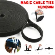 Hook and Loop Heavy Duty Strap Reusable Cable Ties TV Tidy Organizer 10 20 50M
