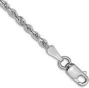 [JewelryWeb] 14k White Gold 2.00mm Sparkle Cut Quadruple Rope Chain Bracelet 18 Centimeters Link-Bracelet for Women and Men