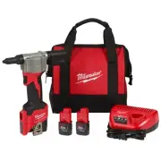 Milwaukee M12 Cordless Rivet Tool Kit, 2 Batteries, Model# 2550-22