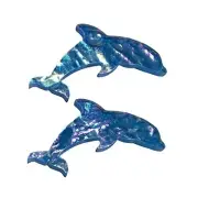 Dolphin Glass Swimming Pool Step Marker Mosaic (5", Deep Blue) (2 Pack).