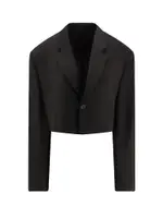 [Balenciaga] Balenciaga-Single Breasted Cut Off Viscose And Wool Blazer-Donna 36