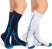 [MEGAVOW] 2 Pairs of Compression Socks for Men and Women, Compression Socks, Support Socks for Calves, Running Socks, Ski Socks, Sports Socks for Sports, Running, Flight Travel
