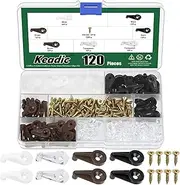 Keadic 240Pcs Plastic Cabinet Door Glass Retainer Clips Assortment Set with Screws, 5mm Offsets Transparent/White/Black/Brown Glass Window Screen Door Clip Holders for for Fixing Mirror Cabinet Door